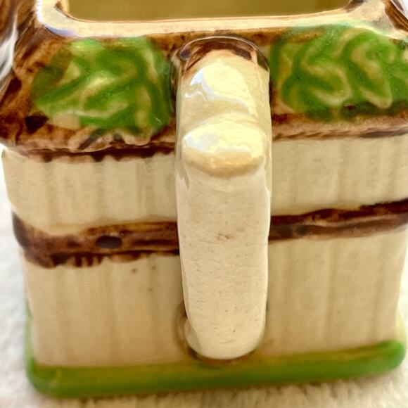 1950s Majolica Japan cottageware teapot and creamer dish - Picture 14 of 15